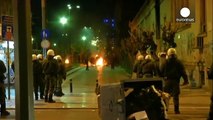 Hooded anarchists clash with Greek riot police in Athens