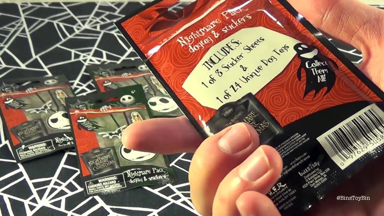 Nightmare Before Christmas Dog Tags Mystery Blind Bags! Opening by Bins Toy Bin
