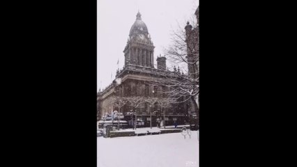 Town Hall In The Falling Snow