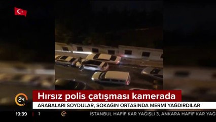Hırsız polis çatışması kamerada