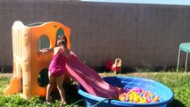 Swimming Pool Balls Pit Play Fun with Slide and Ice Cream