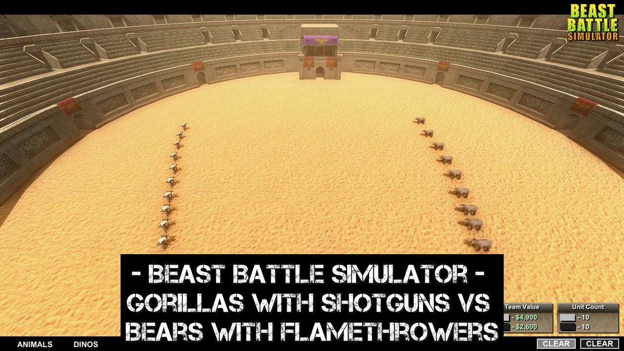 Beast Battle Simulator - Gorillas with shotguns VS Bears with flamethrowers