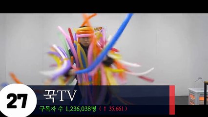 한국 유튜버 구독자 수 순위 TOP 50 (2018년 2월)