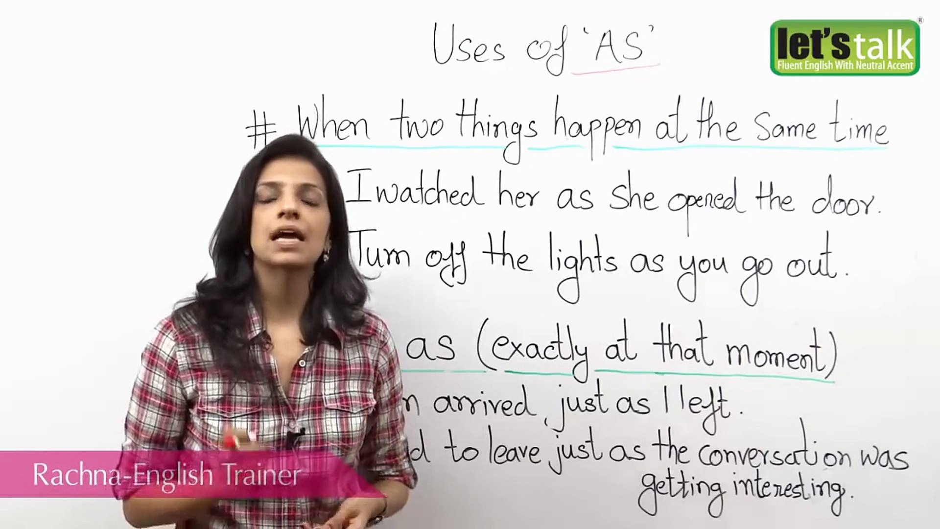 English Grammar Lesson - Using 'AS'