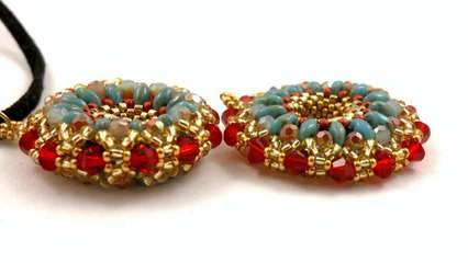 beading4pefectionists: Beaded Donut pendant beading turorial