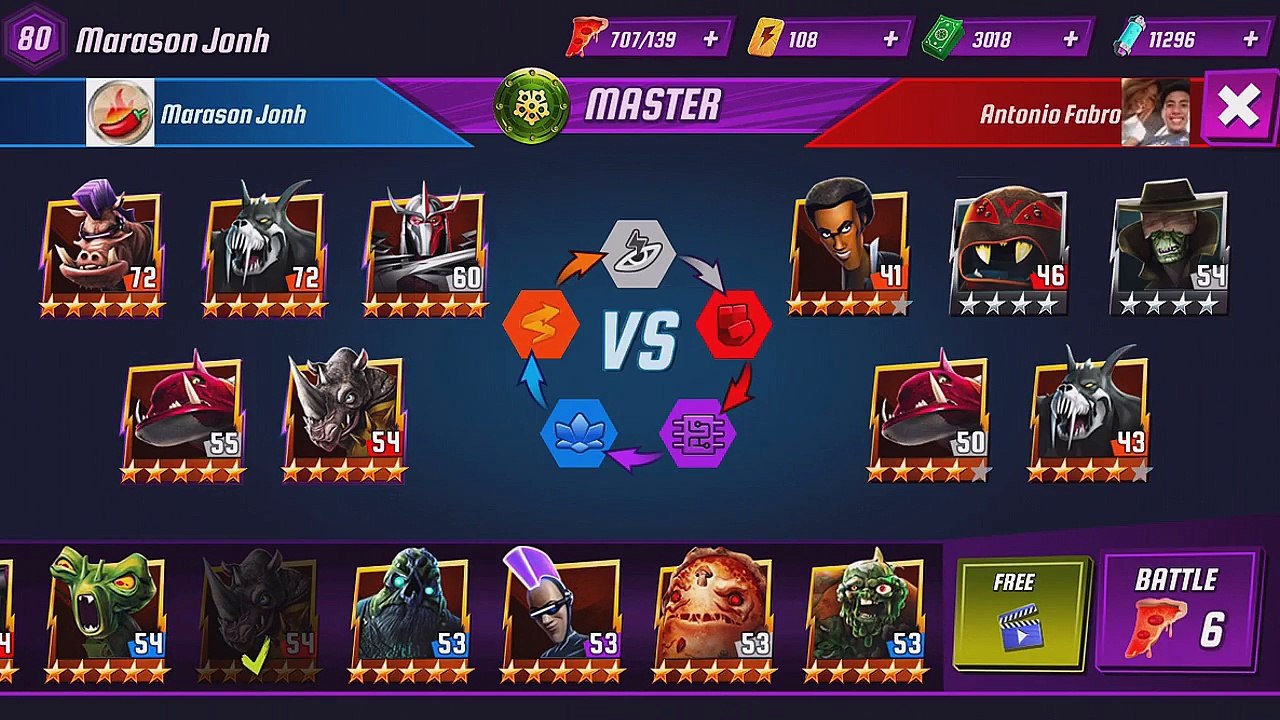 TMNT Legends PVP​​ 409 (Shredder, Rahzar, Bebop, Rocksteady, FishFace)