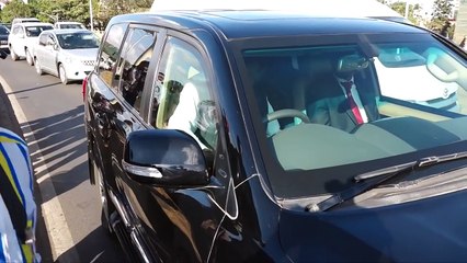 THE BULLET PROOF CAR THAT JIMMI WANJIGI WAS IN THE TIME HE WAS BLOCKED BY POLICE AT MUSEUM ROAD