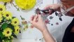 Aula 25 - Mesa Amarela(1/3) Como fazer arranjo de flores de papel crepom (Margarida) - Artesanato