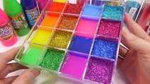 Glitter Slime Mix Learn Colors Combine Water Clay Play Doh Surprise Eggs Toys