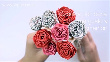 Cómo hacer rosas con una tira de papel (tipo quilling)