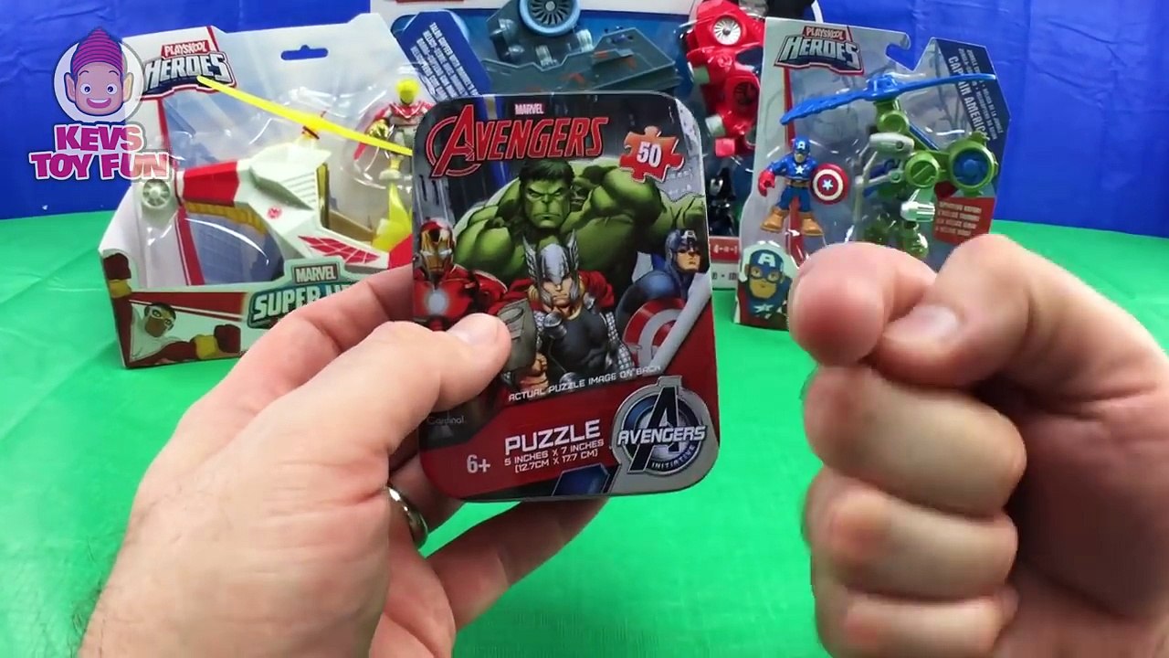 Avengers Superheroes Captain America Hulk War Machine Battle Ultron on Playskool Heroes Helicarrier
