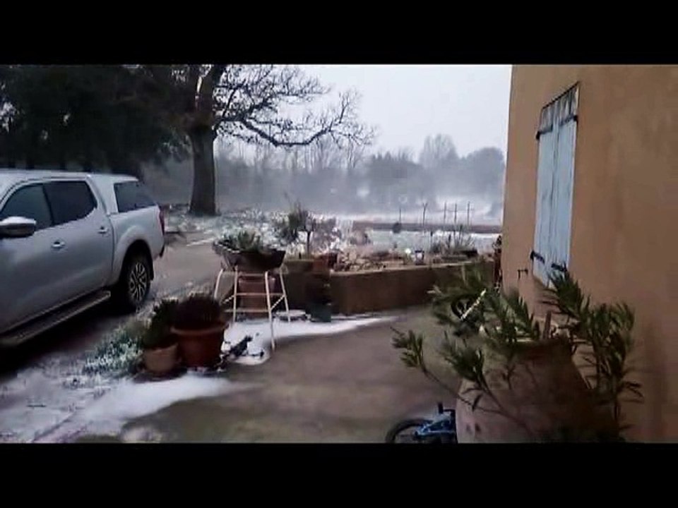 TRETS dans la tempête de vent et Neige 1mars2018