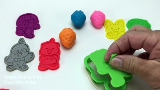 Learn Colors with Play Doh Strawberry Pororo the Little Penguin Molds Kinetic Sand Fun for Kids