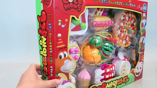 Velcro Cutting Fruits, Pizza, Cake, Ice cream Food Cooking Toy Đồ chơi trẻ em 소꿉놀이와 뽀로로 타요 폴리 장난감