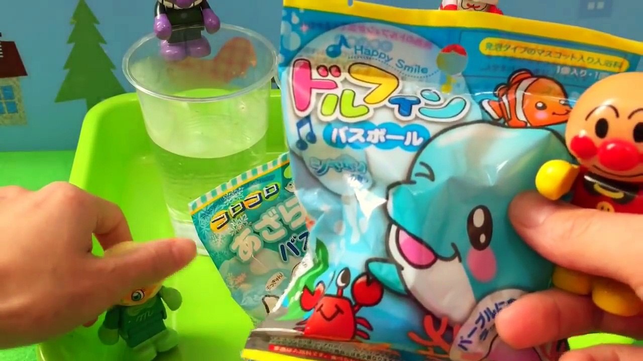 入浴剤　バスボール　開封　100均　泡　おふろ　アンパンマン　おもちゃ　ショートver♡トマトおねえさん♡