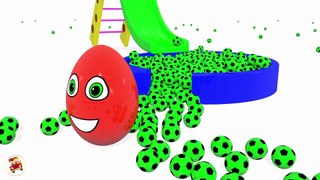 Learn colors with SOCCER BALL SURPRISE EGGS TRUCKS For Chidren Balls Pit Show