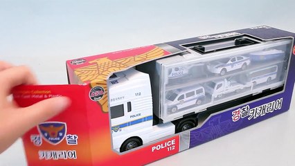 뽀로로 경찰차 와 캐리어카 타요 폴리 장난감 Pororo Police Car Carrier & Cars Toys мультфильмы про машинки Игрушки