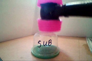 crushed it. orange water balloon.