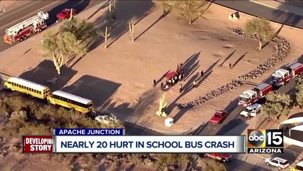 17 students hurt in school bus crash in Apache Junction