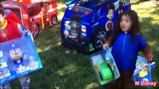 SURPRISES Inside Paw Patrol Marshall Fire Truck & Chases Police Car With All New PAWPATROL Toys
