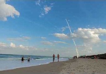 Atlas V Rocket Launch Seen From Florida Beach