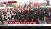 Afrin şehitlerini onbinlerce vatandaş uğurladı