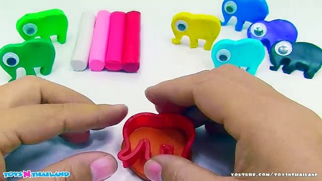 เรียนรู้สี l การนับเลข l เรียกชื่อสี 2 ภาษา l แป้งโดว์ l ช้าง ช้าง ช้าง l Learn color with Elephant