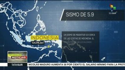 Sismo de 5.9 sacude las costas de Indonesia