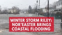 Winter Storm Riley: Quincy, Massachusetts floods during Nor'easter