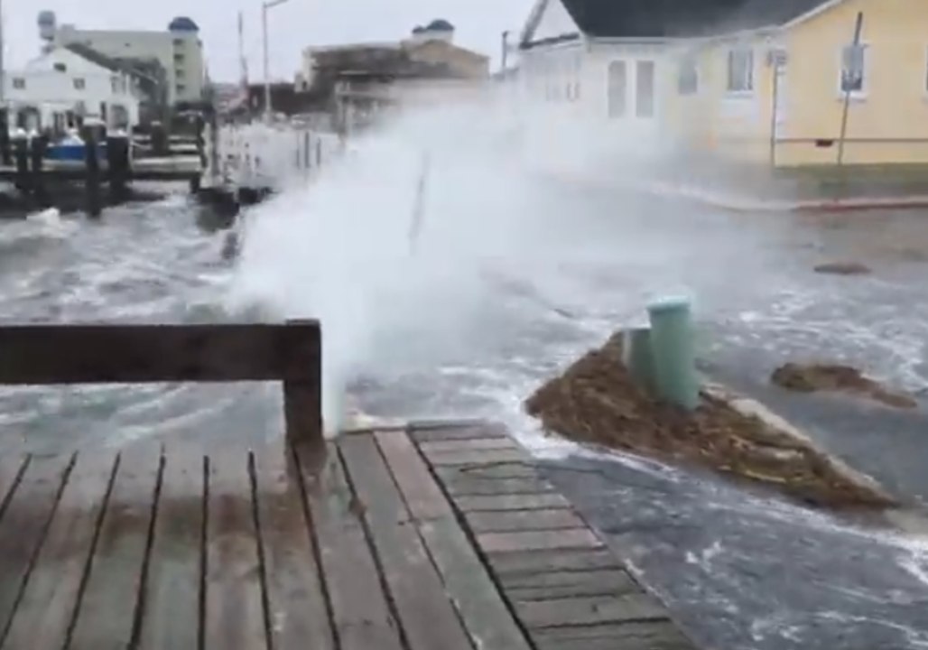High Winds Churn Ocean Off Coast of Ocean City