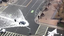 Watch Boston driver barely make it through high tide floodwaters
