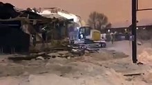 Lidl store demolished by Digger in Tallaght Dublin 02/03/18