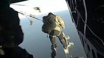 Chilean Forces Conduct Static Line Jumps From CH-47 Helicopter