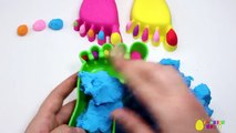 DIY Kinetic Sand Rainbow Feet Learn Colors Kinetic Sand Videos Compilation for Kids