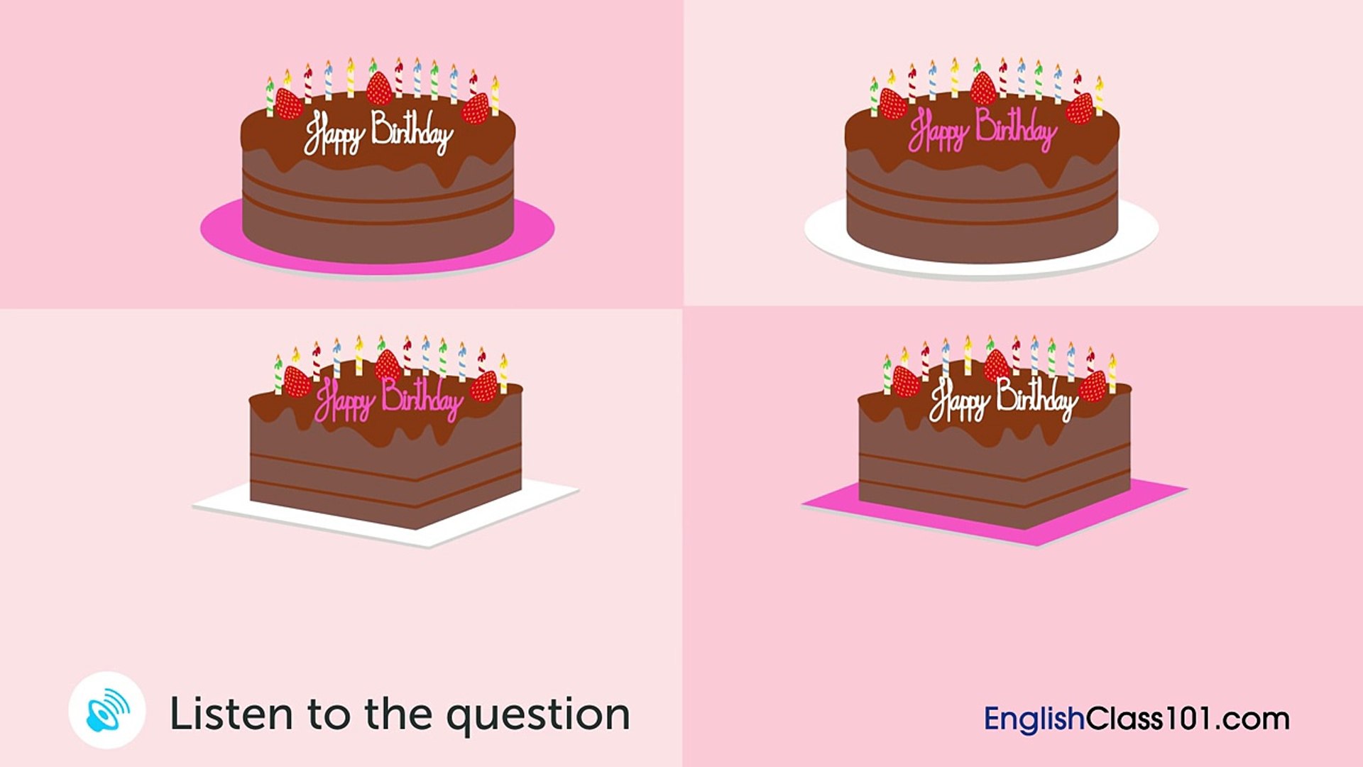 English Listening Comprehension - Choosing a Cake in The USA