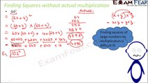 Maths Square and Square Roots part 10 (Finding Squares without actual Multiples) CBSE Class 8