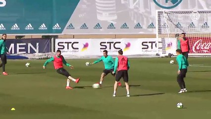 El golazo de Marcos Llorente en el entrenamiento de Madrid