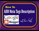 How To Add Meta Tags Description in Blogger Urdu Hindi David