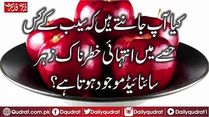 Do you know in which part of the apple contains the most dangerous