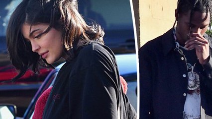 Kylie Jenner and Travis Scott emerge together for first time since becoming parents to baby Stormi... as they head to Malibu dinner date in her $1.4m LaFerrari push present