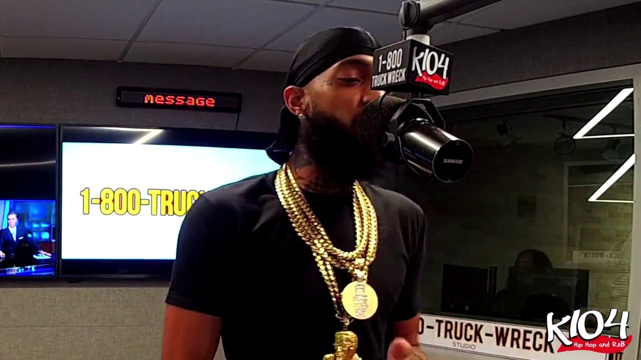 Nipsey Hussle "Slauson Style" Freestyle @ K-104 "Hip Hop and R&B" with Bay Bay, 03-02-2018