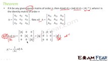 Maths Determinants part 24 (Theorems (adj A) A = |A|*I) CBSE Mathematics XII 12