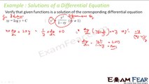 Maths Differential Equation part 4 (Verify Solution differential Equation) CBSE Mathematics XII 12