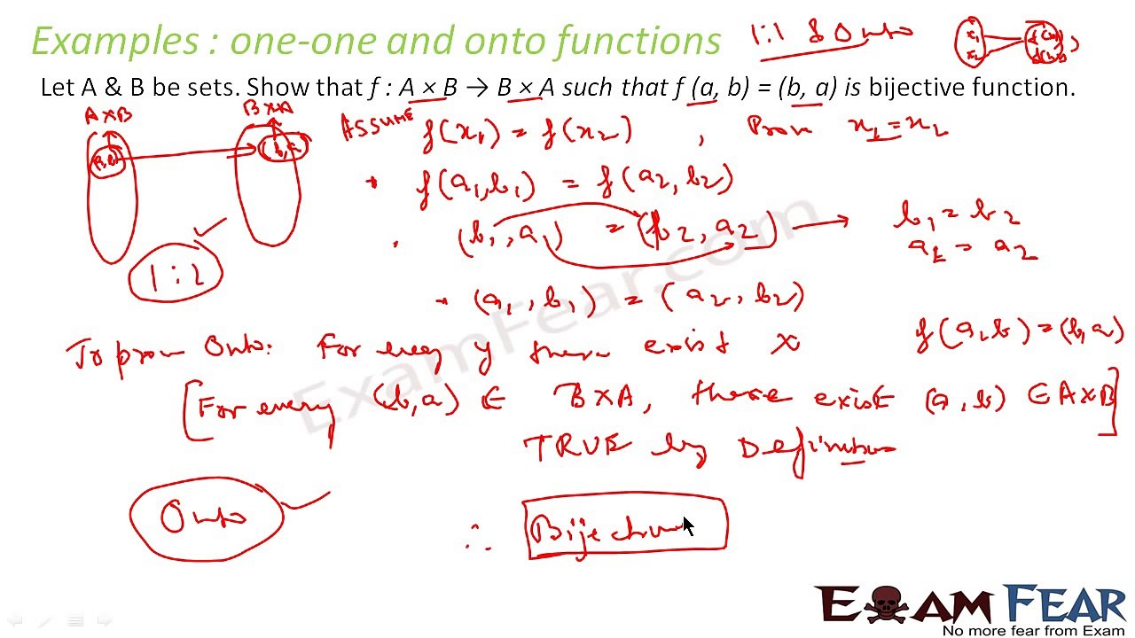Maths Relations Functions Part 25 Example One One Onto Cbse Class 12 Mathematics Xii Video Dailymotion