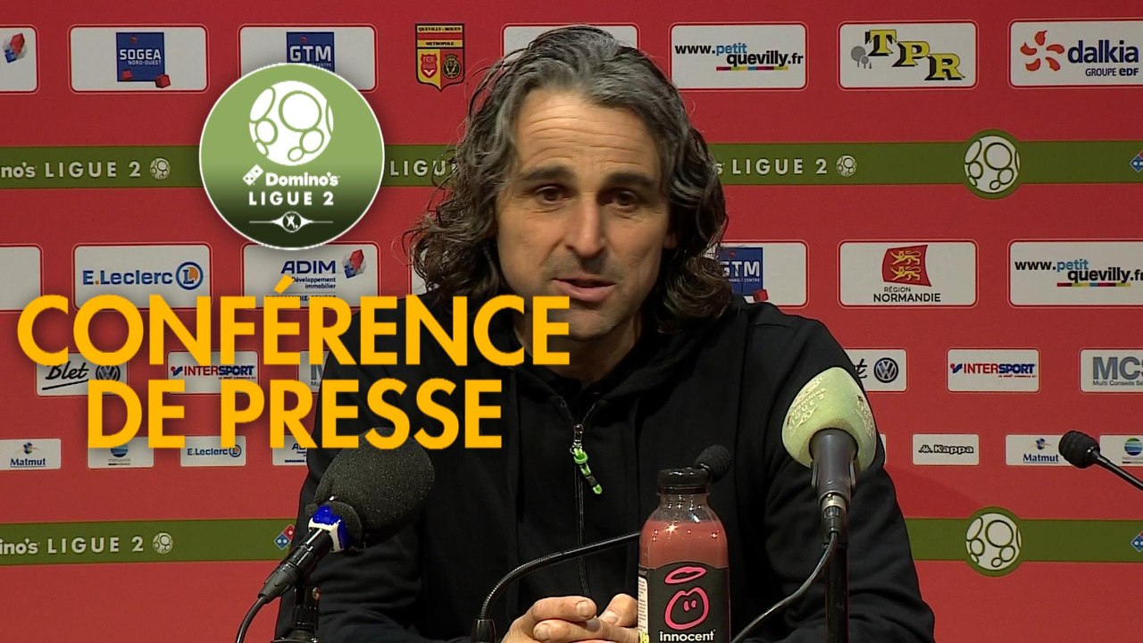 Conférence de presse Quevilly Rouen Métropole - Chamois Niortais (1-2) : Emmanuel DA COSTA (QRM) - Denis RENAUD (CNFC) - 2017/2018