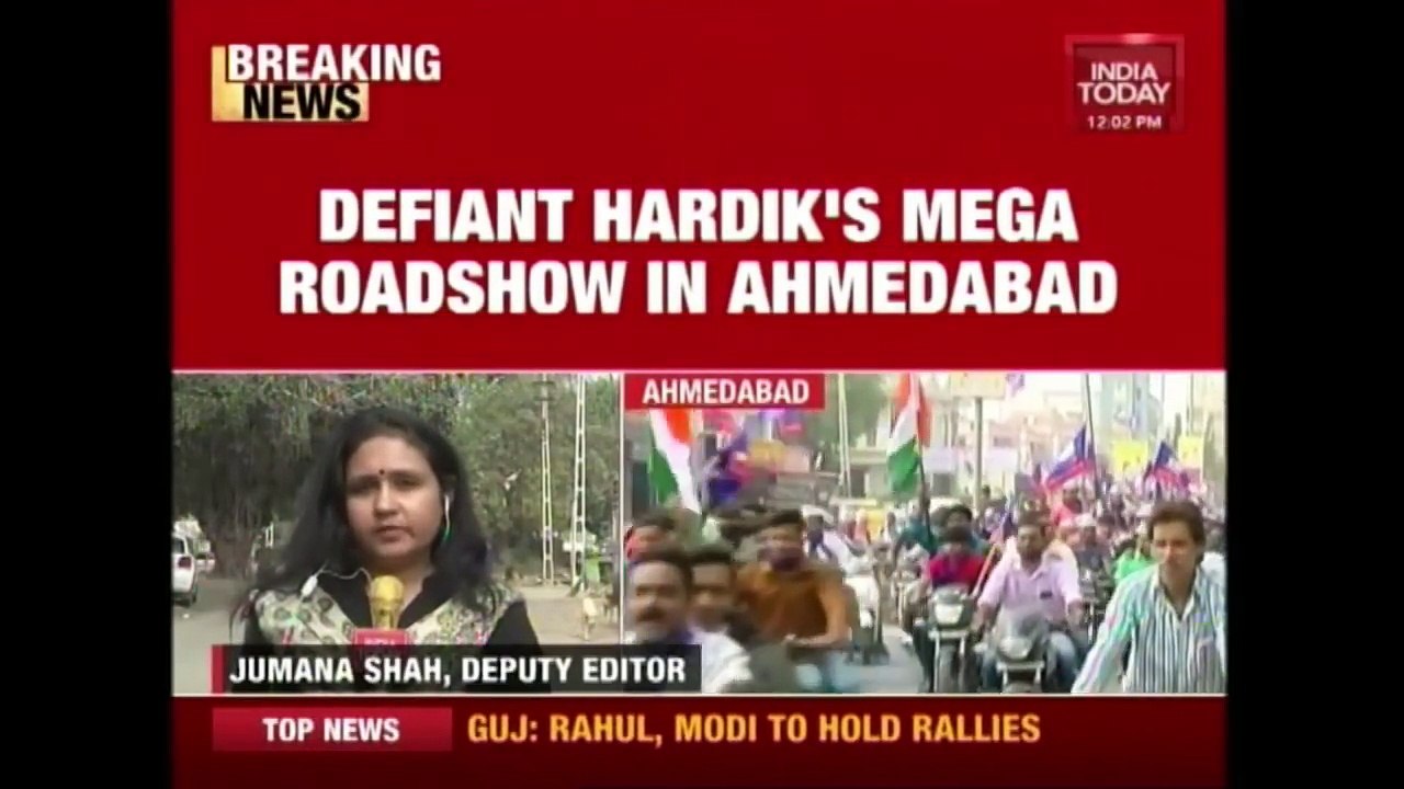 Hardik Patel Holds Mega Roadshow Defying Police Order In Ahmedabad