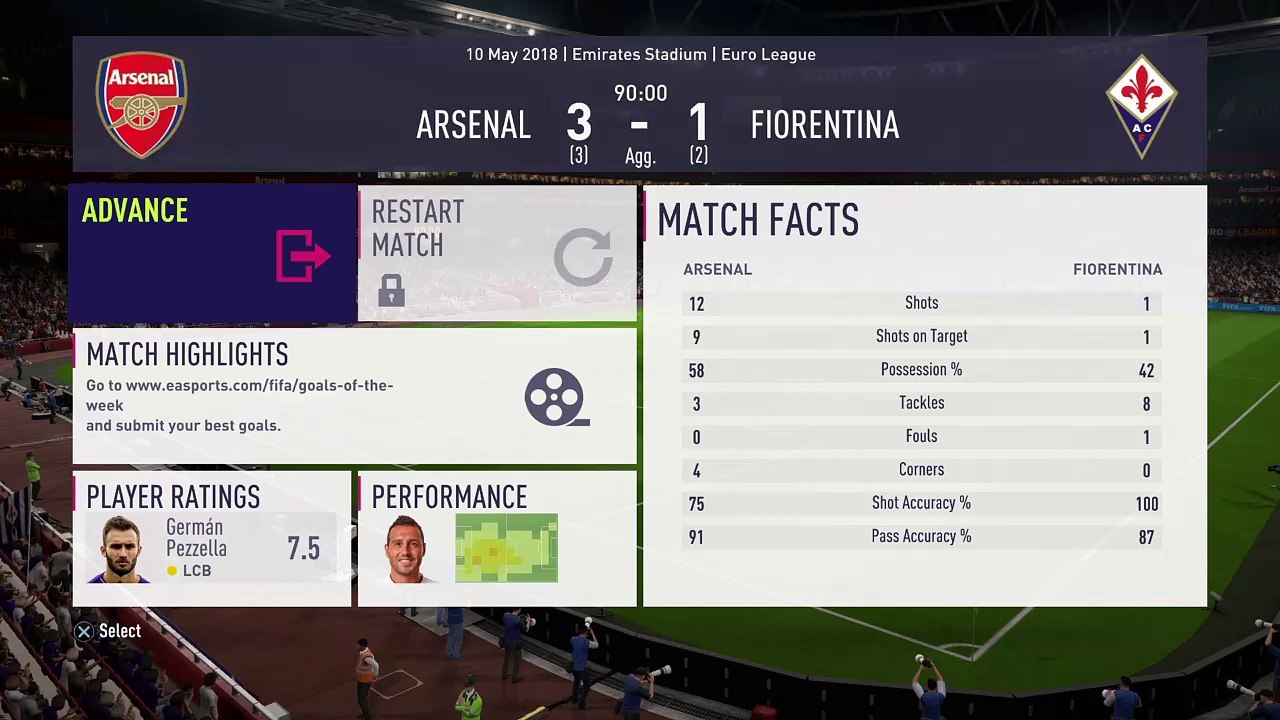 FIFA 18 Europa Arsenal 1-3