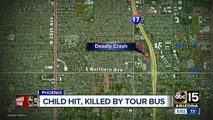 Young girl hit and killed by tour bus in Phoenix