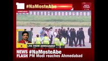 PM Modi Arrives  At The Airport To Welcome Japanese PM Shinzo Abe