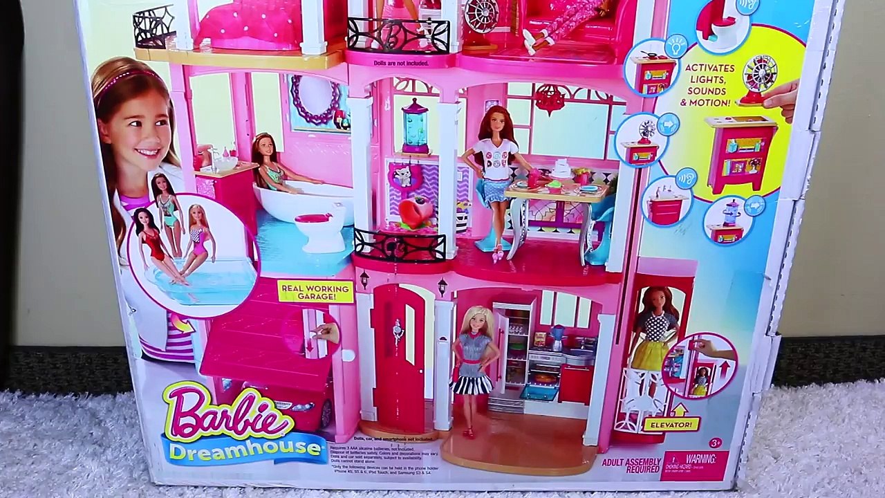 NEW Barbie Dream House Dollhouse new Furnished Mansion + Pool & Garage with Disney Princesses Elsa